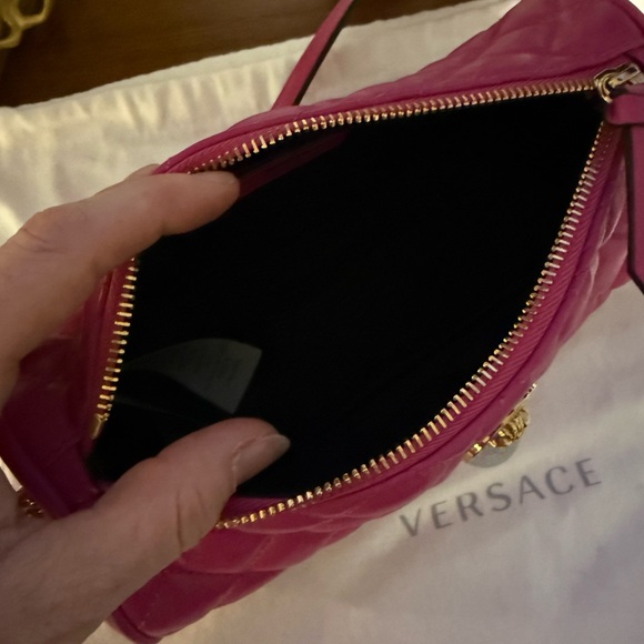 Versace Hot Pink Quilted Wristlet with Gold Details with Dust Bag (NWOT) - Picture 2 of 5